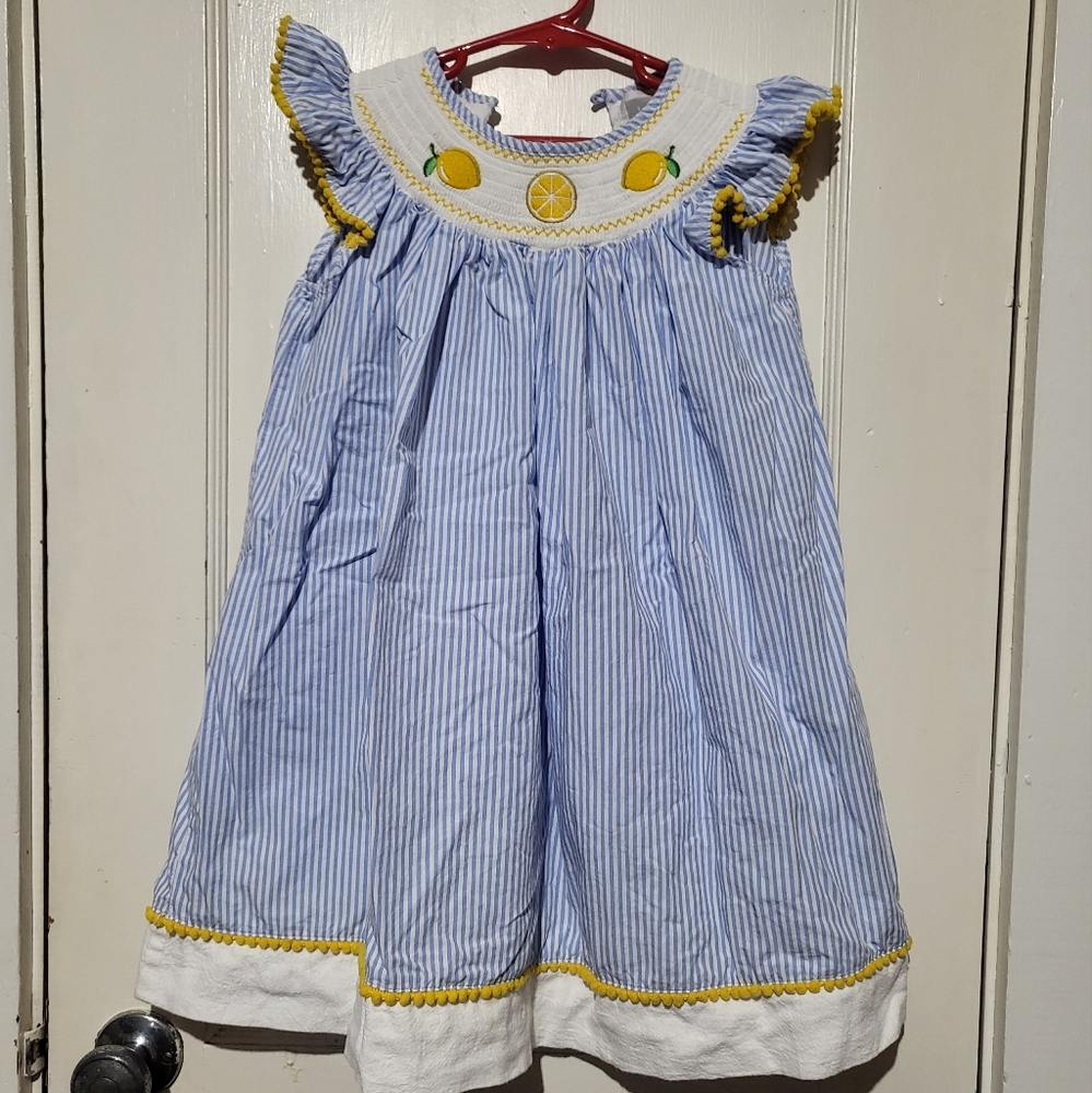 Seersucker Smocked Dress